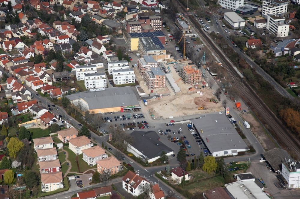 Luftbild Nieder-Olm - Baustelle zum Neubau einer Mehrfamilienhaus-Wohnanlage, des Wohnparks an der Ludwig-Eckes-Allee, in Nieder-Olm im Bundesland Rheinland-Pfalz