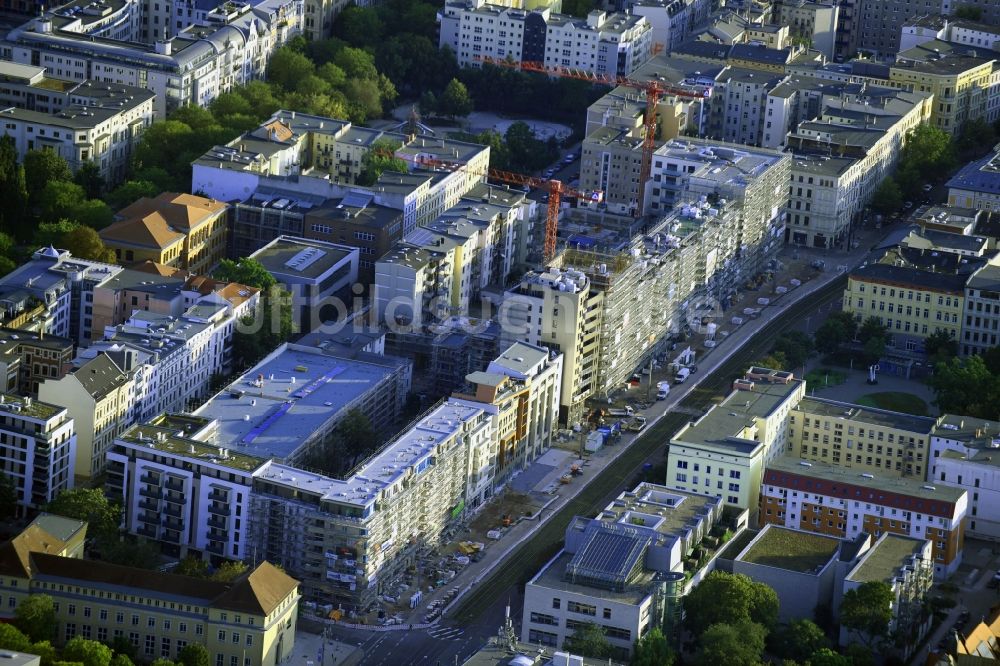 Luftbild Magdeburg - Baustelle zum Neubau einer Mehrfamilienhaus-Wohnanlage im Zentrum in Magdeburg im Bundesland Sachsen-Anhalt, Deutschland