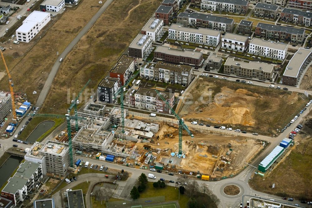 Luftaufnahme Hamburg - Baustelle zum Neubau einer Mehrfamilienhaus-Wohnanlage Zur Jenfelder Au in Hamburg, Deutschland