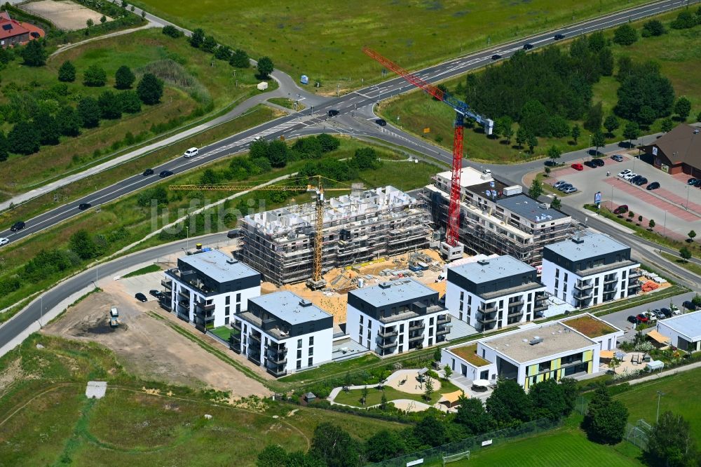 Luftaufnahme Wolfsburg - Baustelle zum Neubau einer Mehrfamilienhaus-Wohnanlage Zur Wildzähnecke in Wolfsburg im Bundesland Niedersachsen, Deutschland