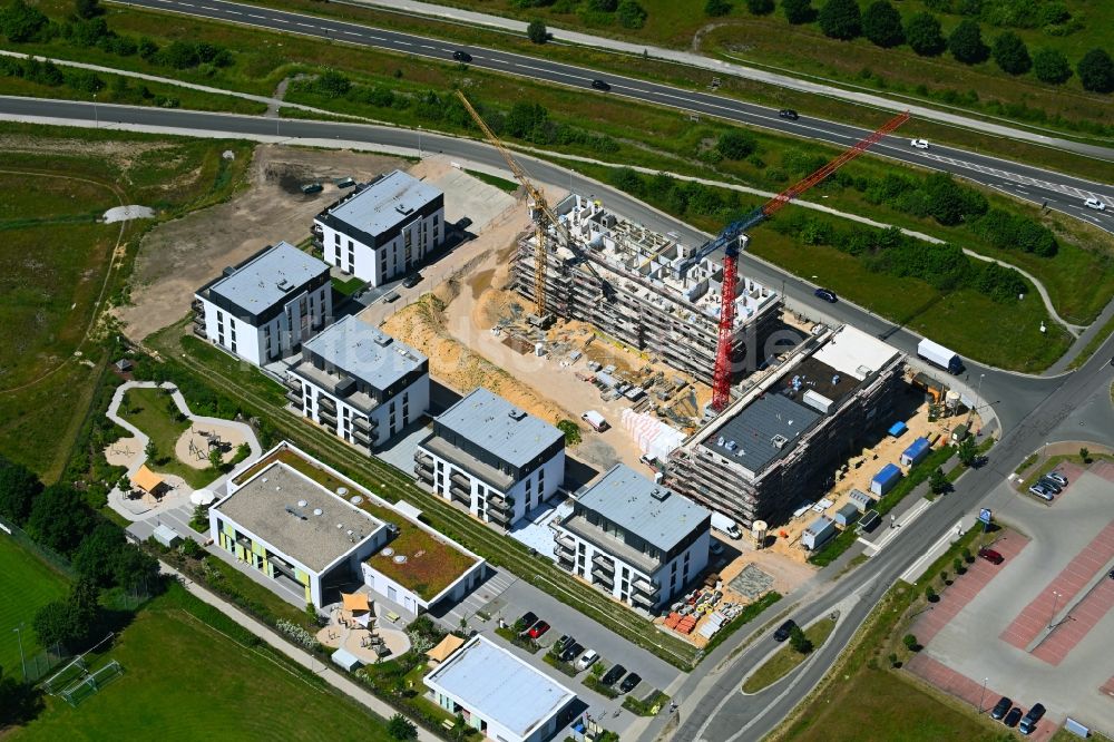 Luftbild Wolfsburg - Baustelle zum Neubau einer Mehrfamilienhaus-Wohnanlage Zur Wildzähnecke in Wolfsburg im Bundesland Niedersachsen, Deutschland