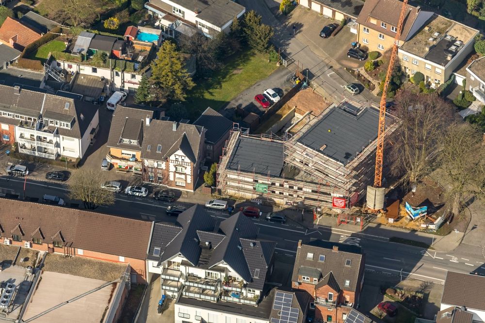 Luftbild Kirchhellen - Baustelle zum Neubau einer Mehrfamilienhaus-Wohnanlage zwischen Hauptstraße und Arwinkel in Kirchhellen im Bundesland Nordrhein-Westfalen, Deutschland