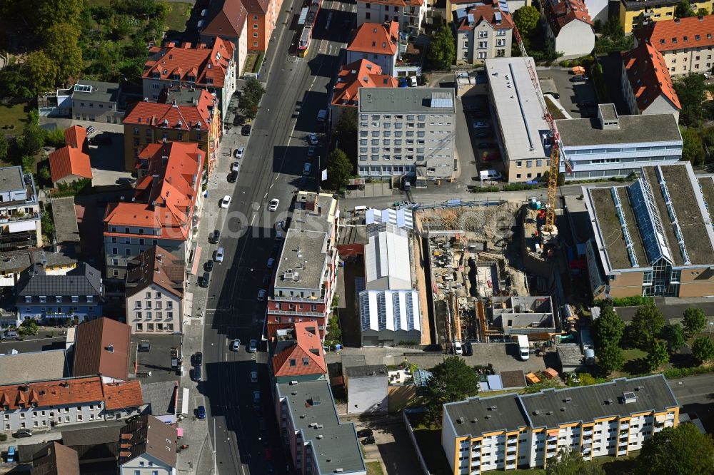 Luftbild Würzburg - Baustelle zum Neubau einer Mehrfamilienhaus-Wohnhauses im Ortsteil Zellerau in Würzburg im Bundesland Bayern, Deutschland