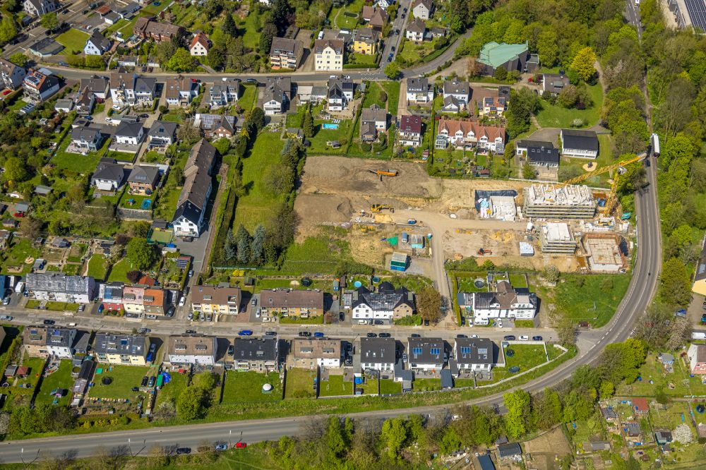 Luftbild Hattingen - Baustelle zum Neubau einer Ein- und Mehrfamilienhaussiedlung Winzerhöhe in Hattingen im Bundesland Nordrhein-Westfalen, Deutschland