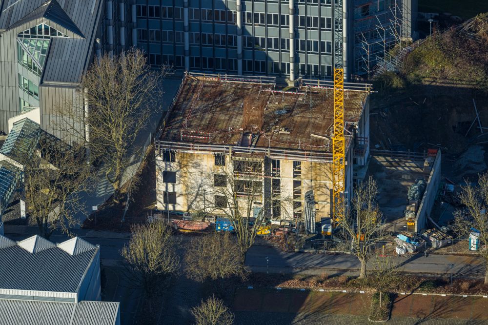 Luftbild Bochum - Baustelle zum Neubau von Mehrfamilienhäuser an der Paulstraße in Bochum im Bundesland Nordrhein-Westfalen, Deutschland