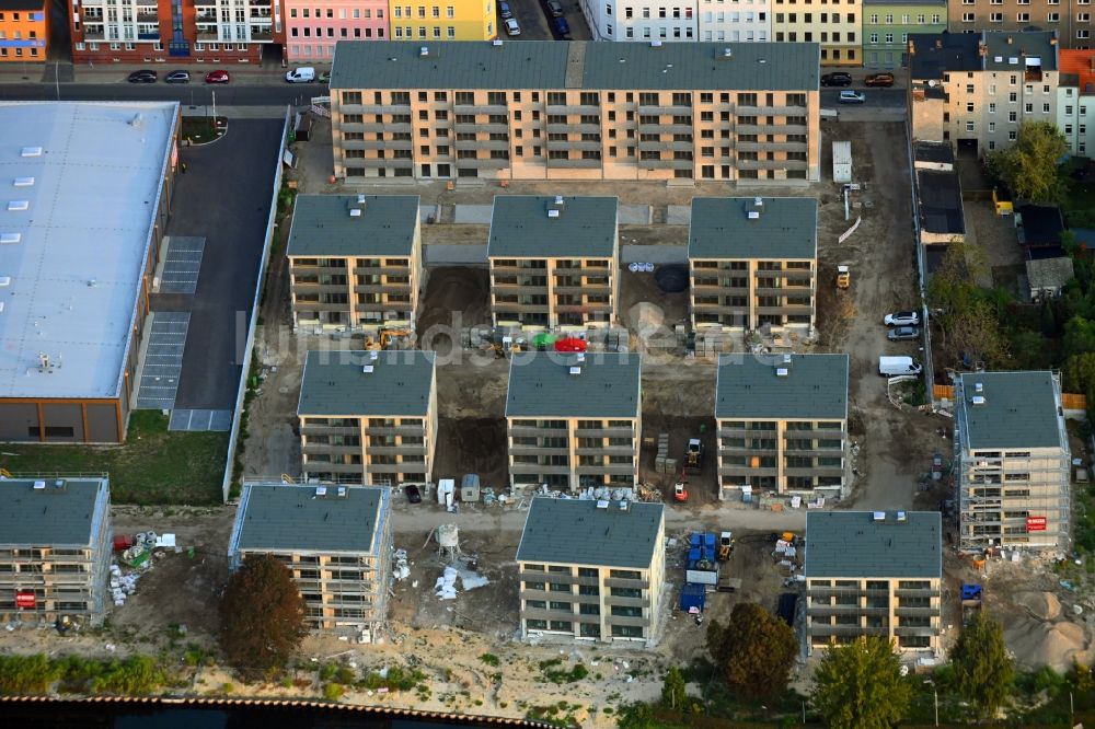 Luftbild Brandenburg an der Havel - Baustelle zum Neubau von Mehrfamilienhäusern in Brandenburg an der Havel im Bundesland Brandenburg, Deutschland