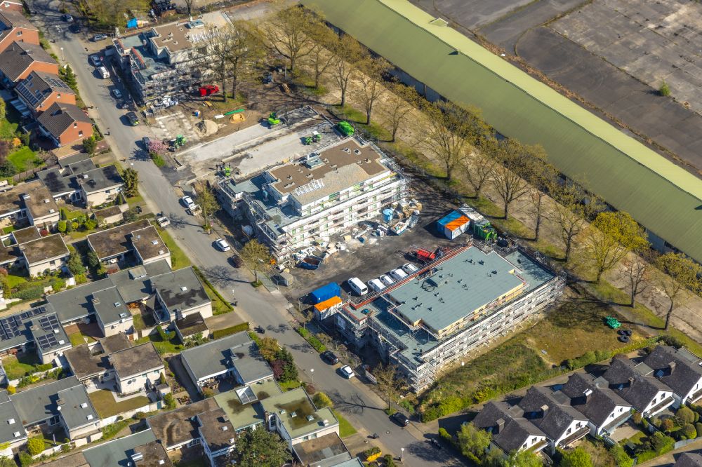 Luftaufnahme Hamm - Baustelle zum Neubau von Mehrfamilienhäusern in Hamm im Bundesland Nordrhein-Westfalen, Deutschland