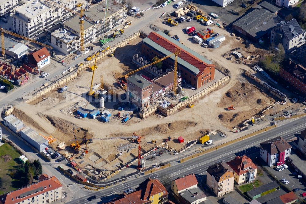 Göttingen von oben - Baustelle zum Neubau von Mehrfamilienhäusern im Sartoriusquartier in Göttingen im Bundesland Niedersachsen, Deutschland