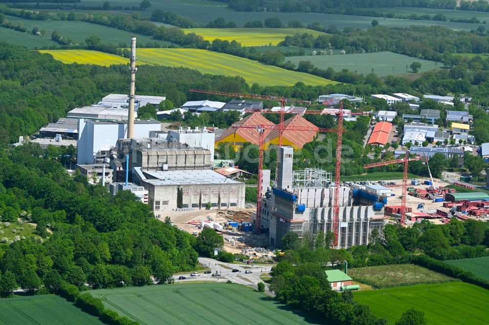 Stapelfeld von oben - Baustelle zum Neubau der Müllverbrennungsanlage mit Klärschlammverbrennung in Stapelfeld im Bundesland Schleswig-Holstein, Deutschland