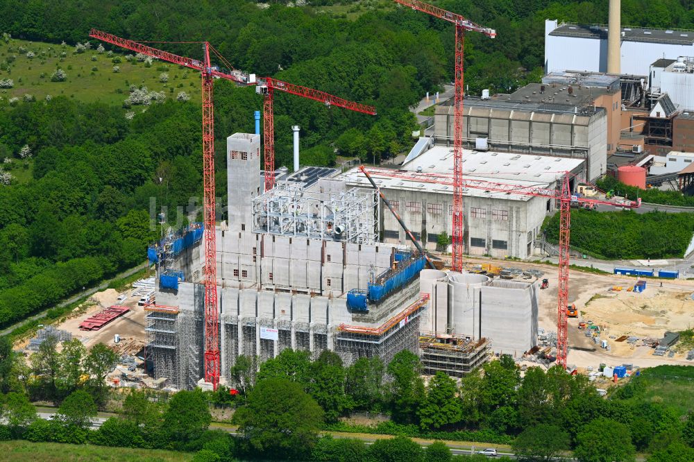 Stapelfeld von oben - Baustelle zum Neubau der Müllverbrennungsanlage mit Klärschlammverbrennung in Stapelfeld im Bundesland Schleswig-Holstein, Deutschland