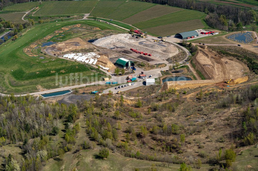 Luftaufnahme Ringsheim - Baustelle zum Neubau der Müllverbrennungsanlage der ZAK in Ringsheim im Bundesland Baden-Württemberg, Deutschland
