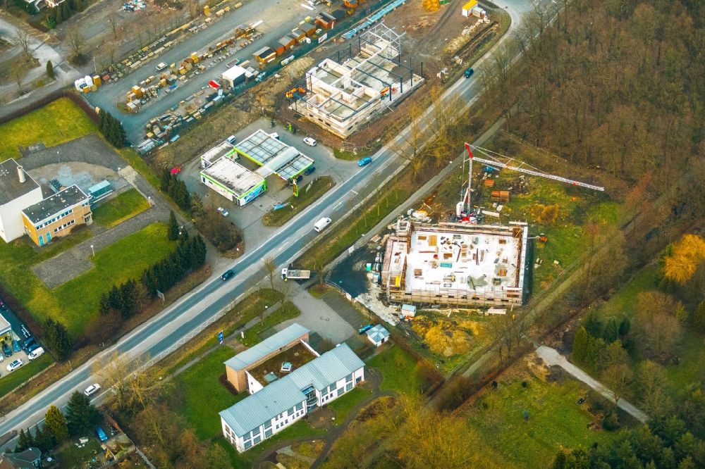 Bergkamen von oben - Baustelle zum Neubau der Moschee in Bergkamen im Bundesland Nordrhein-Westfalen, Deutschland