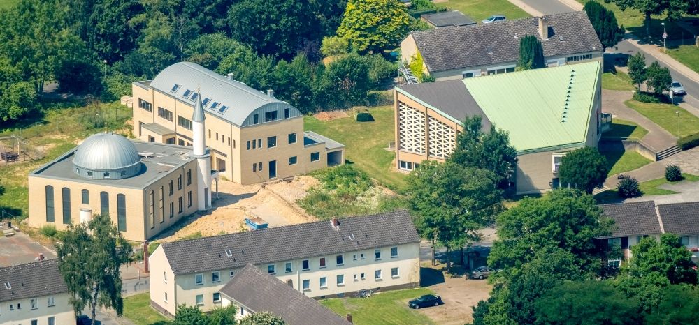 Möllen aus der Vogelperspektive: Baustelle zum Neubau der Moschee in Möllen im Bundesland Nordrhein-Westfalen - NRW, Deutschland