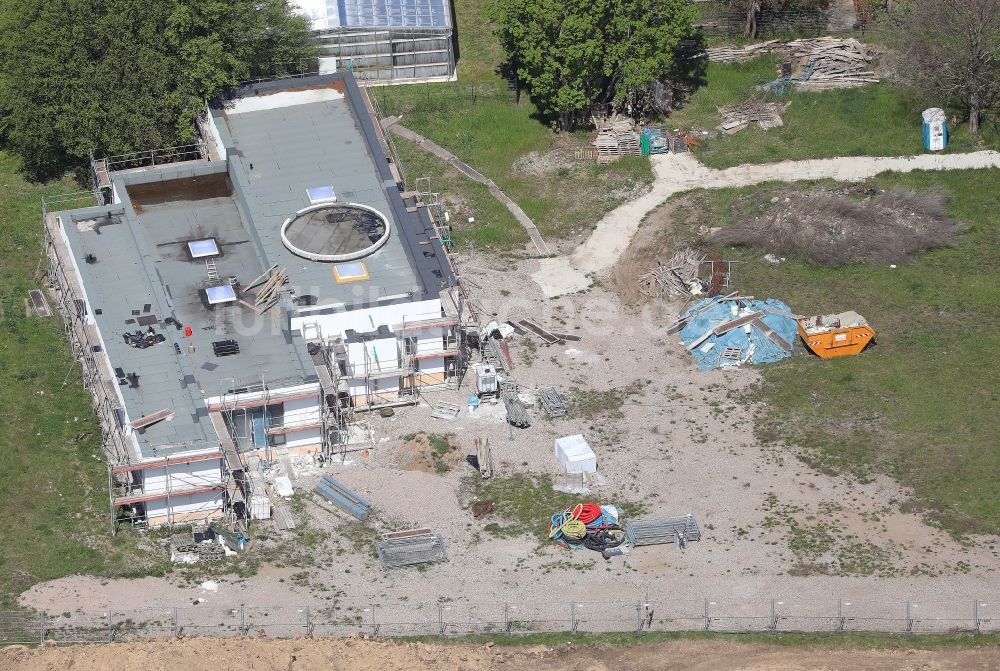 Luftbild Erfurt - Baustelle zum Neubau der Moschee im Ortsteil Marbach in Erfurt im Bundesland Thüringen, Deutschland