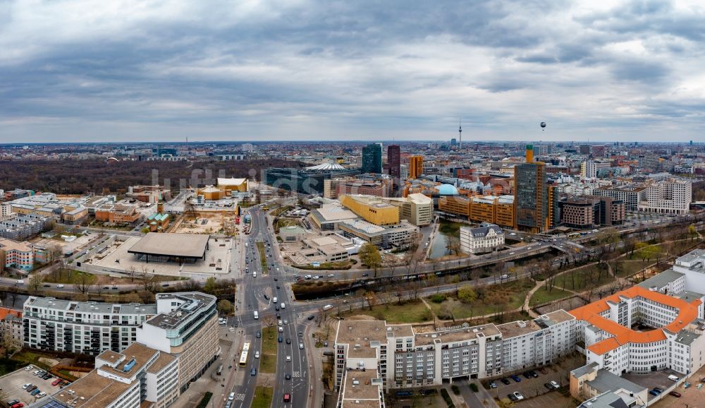 Luftbild Berlin - Baustelle zum Neubau der Neue Nationalgalerie an der Potsdamer Straße im Ortsteil Tiergarten in Berlin, Deutschland