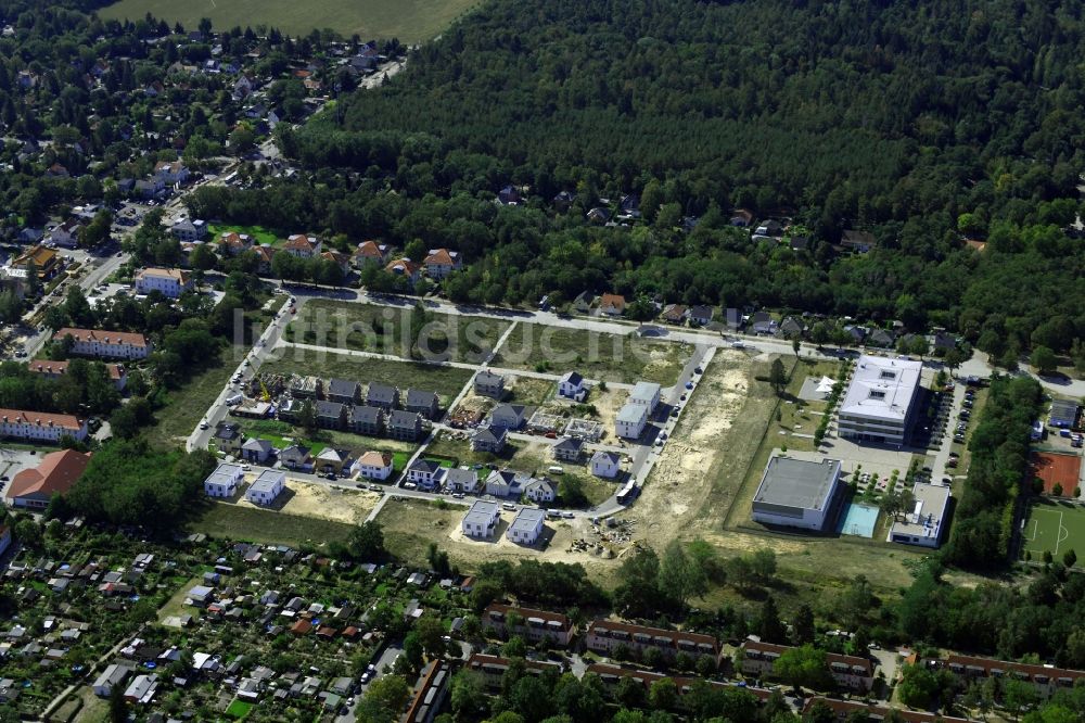 Luftbild Stahnsdorf - Baustelle zum Neubau eines neuen Wohngebietes an der Heinrich-Zille-Straße in Stahnsdorf im Bundesland Brandenburg
