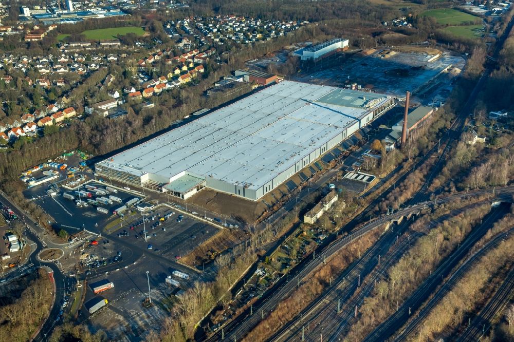 Luftaufnahme Bochum - Baustelle zum Neubau eines Opel Warenverteilzentrums im Ortsteil Langendreer in Bochum im Bundesland Nordrhein-Westfalen