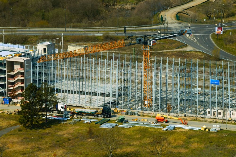 Luftbild Schönefeld - Baustelle zum Neubau des Parkhauses Northgate in Schönefeld im Bundesland Brandenburg, Deutschland