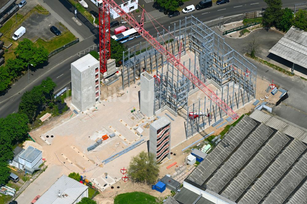 Luftbild Aschaffenburg - Baustelle zum Neubau des Parkhauses im Ortsteil Innenstadt in Aschaffenburg im Bundesland Bayern, Deutschland