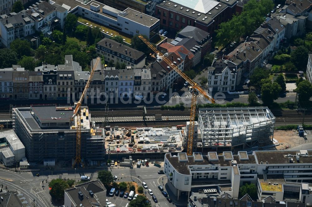 Luftaufnahme Bonn - Baustelle zum Neubau des Parkhauses an der Rabinstraße im Ortsteil Zentrum in Bonn im Bundesland Nordrhein-Westfalen, Deutschland