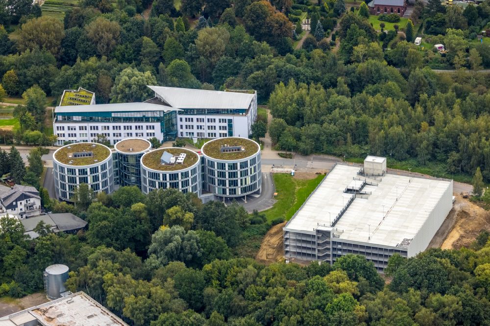 Luftbild Witten - Baustelle zum Neubau des Parkhauses der Uni an der Alfred-Herrhausen-Straße in Witten im Bundesland Nordrhein-Westfalen, Deutschland