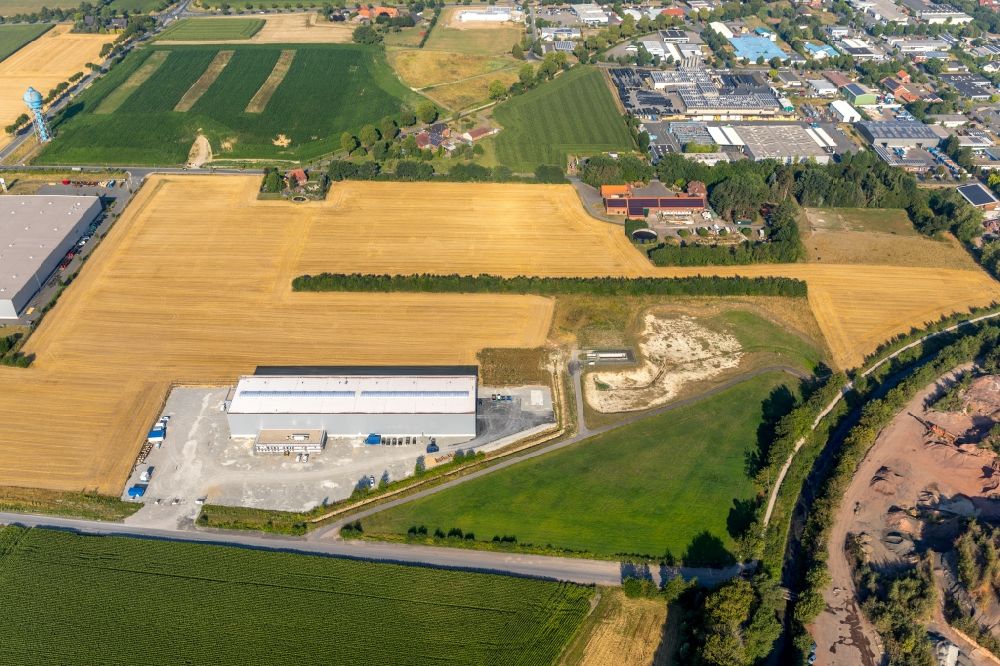 Ahlen von oben - Baustelle zum Neubau einer Produktionshalle der Leifeld Metal Spinning AG in Ahlen im Bundesland Nordrhein-Westfalen, Deutschland