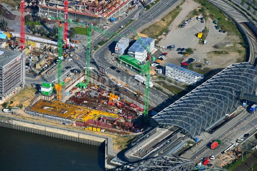 Luftbild Hamburg - Baustelle zum Neubau des Präventionszentrum von BGW und VBG im Ortsteil HafenCity in Hamburg, Deutschland