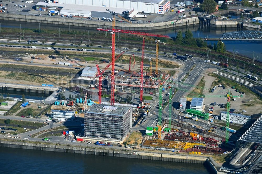 Hamburg von oben - Baustelle zum Neubau des Präventionszentrum von BGW und VBG im Ortsteil HafenCity in Hamburg, Deutschland