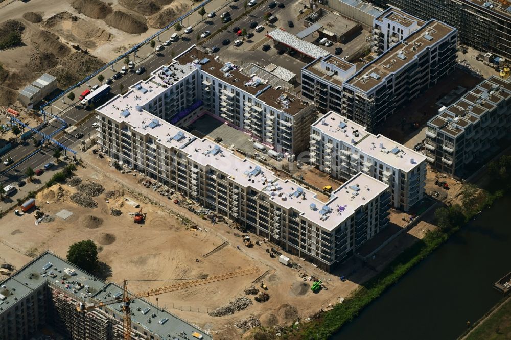 Luftbild Berlin - Baustelle zum Neubau Quartier Heidestrasse im Ortsteil Moabit in Berlin, Deutschland