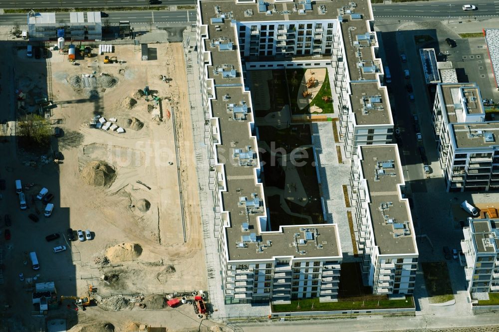 Luftaufnahme Berlin - Baustelle zum Neubau Quartier Heidestrasse im Ortsteil Moabit in Berlin, Deutschland