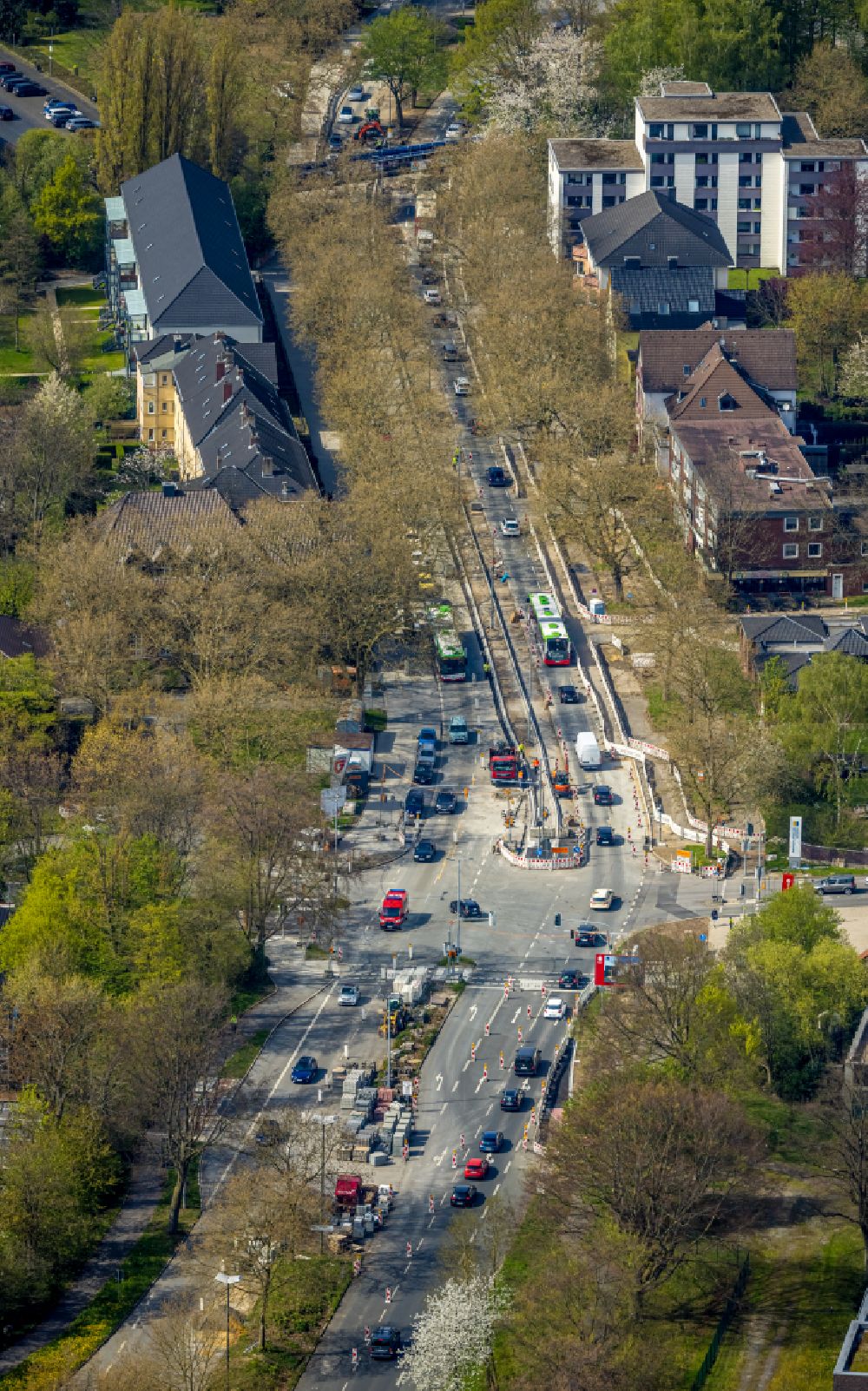 Luftbild Wiemelhausen - Baustelle zum Neubau eines Radweg in Wiemelhausen im Bundesland Nordrhein-Westfalen, Deutschland