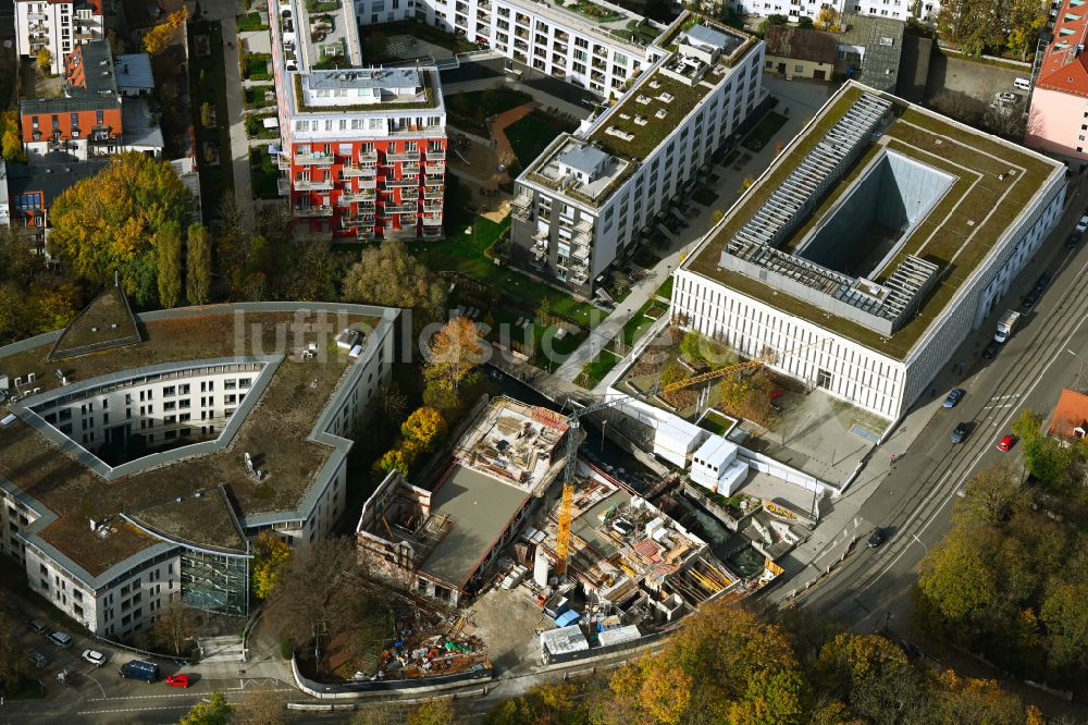 München aus der Vogelperspektive: Baustelle zum Neubau des Restaurants der Paulaner Brauerei Gruppe in München im Bundesland Bayern, Deutschland