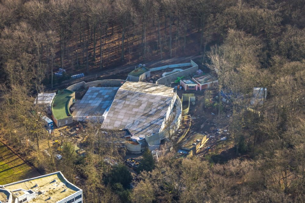 Luftaufnahme Dortmund - Baustelle zum Neubau einer Robbebanlage im Zoo Dortmund in Dortmund im Bundesland Nordrhein-Westfalen, Deutschland