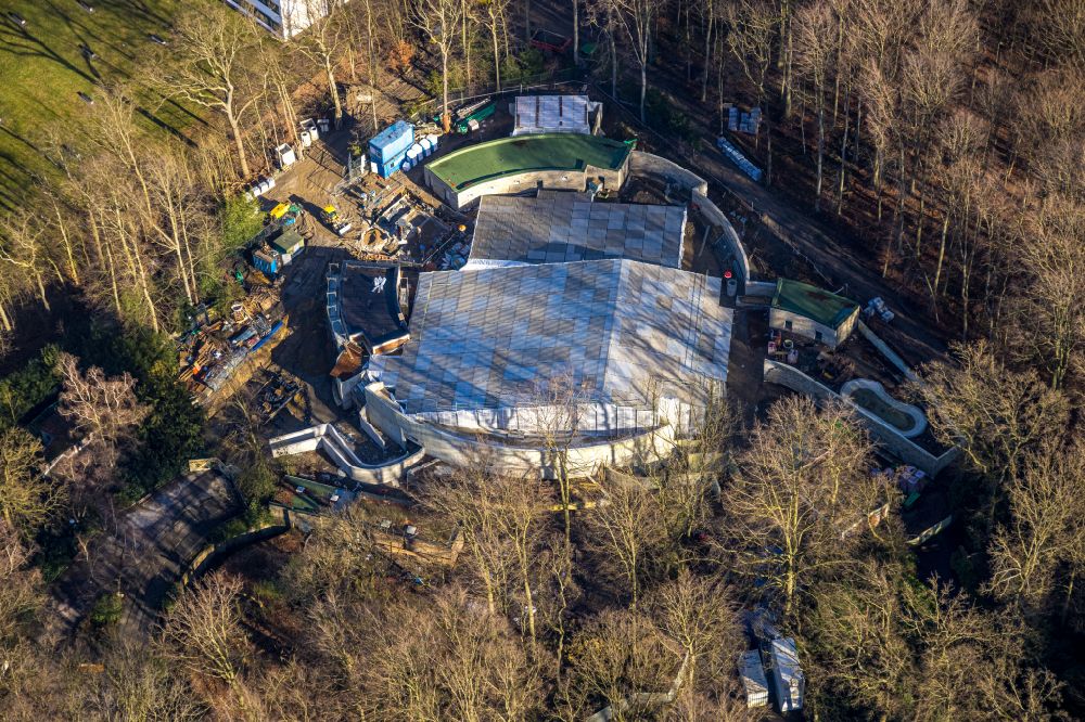 Dortmund aus der Vogelperspektive: Baustelle zum Neubau einer Robbebanlage im Zoo Dortmund in Dortmund im Bundesland Nordrhein-Westfalen, Deutschland