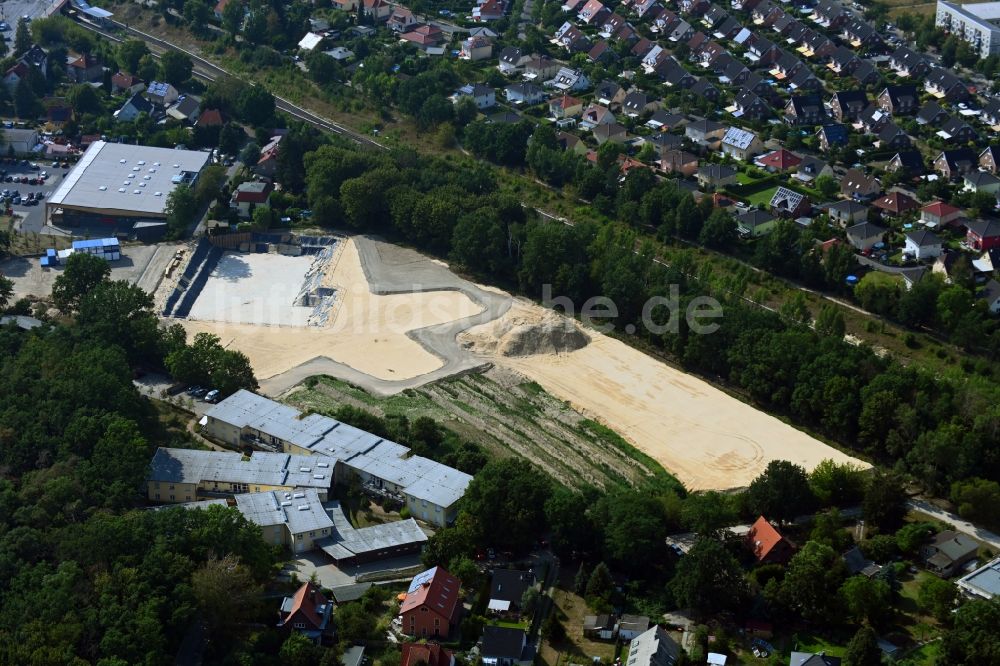 Luftaufnahme Teltow - Baustelle zum Neubau des Schulgebäudes Grace-Hopper-Gesamtschule in Teltow im Bundesland Brandenburg, Deutschland