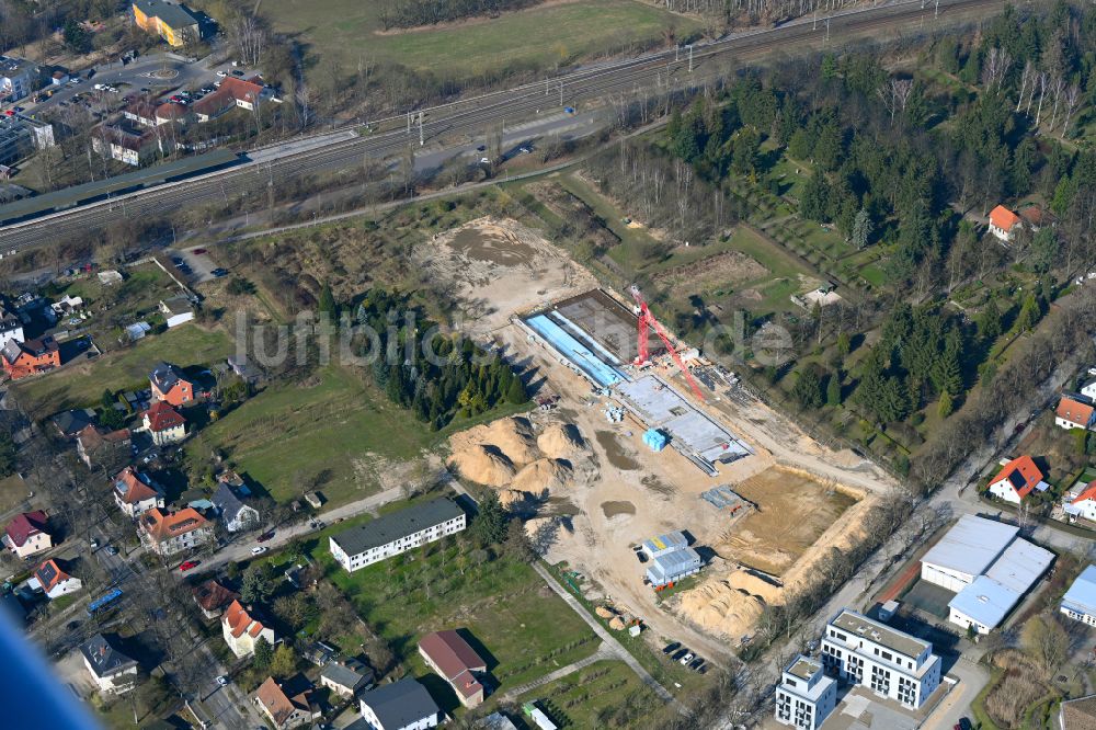 Luftbild Panketal - Baustelle zum Neubau des Schulgebäudes einer Grundschule in Panketal im Bundesland Brandenburg, Deutschland