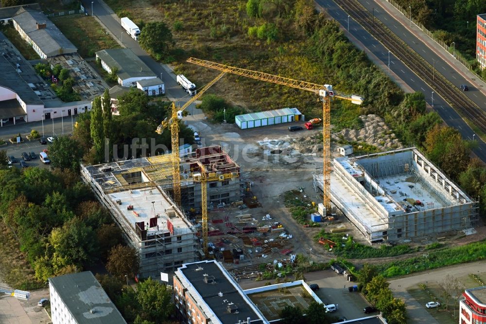 Luftbild Magdeburg - Baustelle zum Neubau des Schulgebäudes Grundschule Wilhelm-Kobelt-Straße in Magdeburg im Bundesland Sachsen-Anhalt, Deutschland