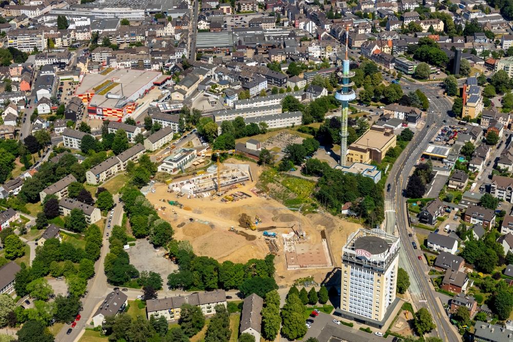 Luftbild Velbert - Baustelle zum Neubau des Schulgebäudes an der Kastanienallee in Velbert im Bundesland Nordrhein-Westfalen, Deutschland