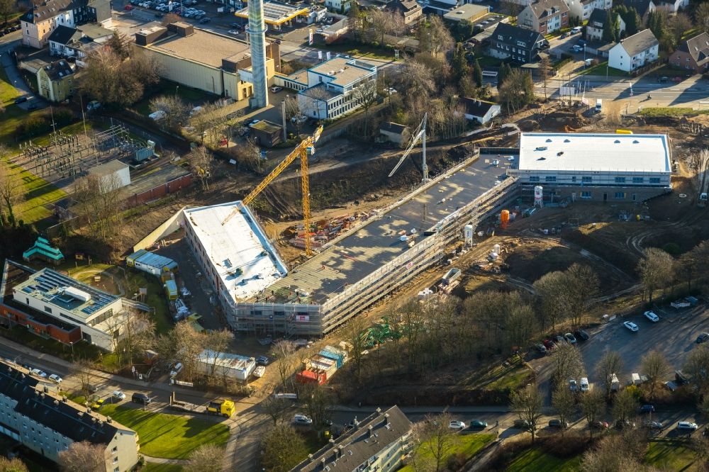Luftbild Velbert - Baustelle zum Neubau des Schulgebäudes an der Kastanienallee in Velbert im Bundesland Nordrhein-Westfalen, Deutschland