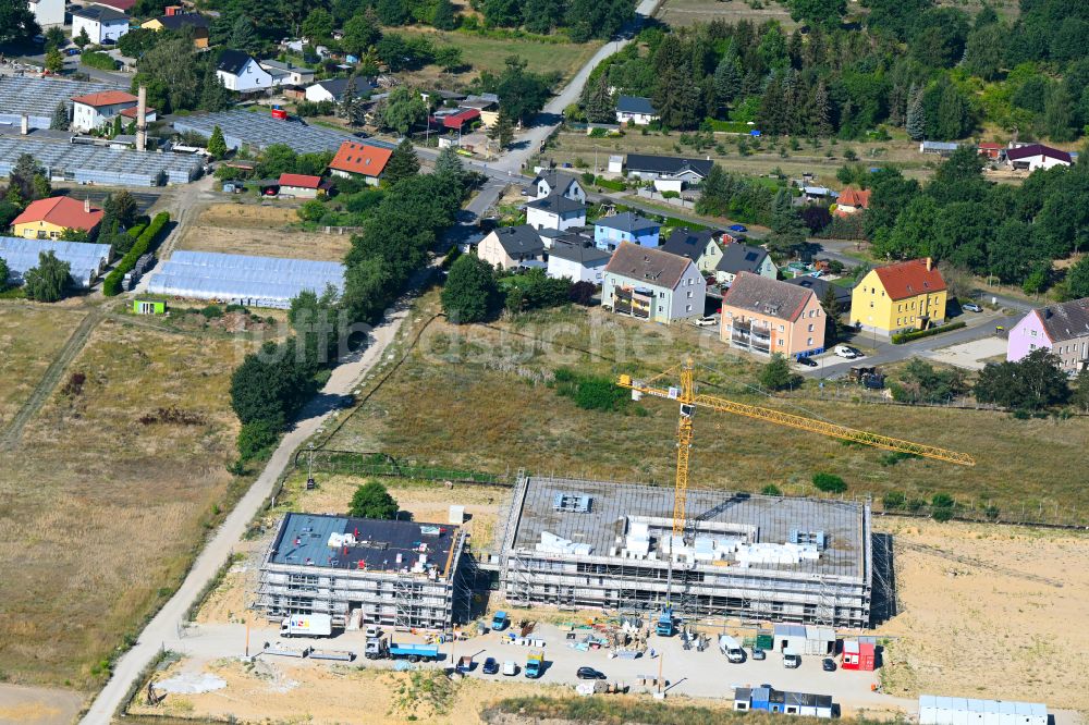 Luftbild Werder (Havel) - Baustelle zum Neubau des Schulgebäudes an der Klaistower Straße - Elisabethstraße in Werder (Havel) im Bundesland Brandenburg, Deutschland