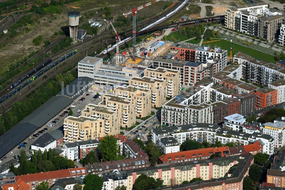 Luftbild Hamburg - Baustelle zum Neubau des Schulgebäudes der Kurt-Tucholsky-Stadtteilschule am Recha-Ellern-Weg in Hamburg, Deutschland