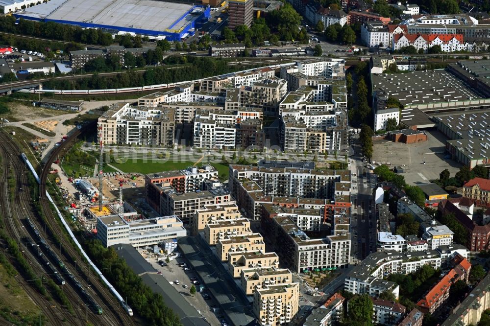 Hamburg von oben - Baustelle zum Neubau des Schulgebäudes der Kurt-Tucholsky-Stadtteilschule am Recha-Ellern-Weg in Hamburg, Deutschland