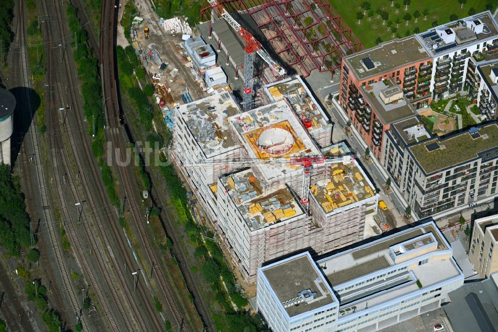 Luftbild Hamburg - Baustelle zum Neubau des Schulgebäudes der Kurt-Tucholsky-Stadtteilschule am Recha-Ellern-Weg in Hamburg, Deutschland