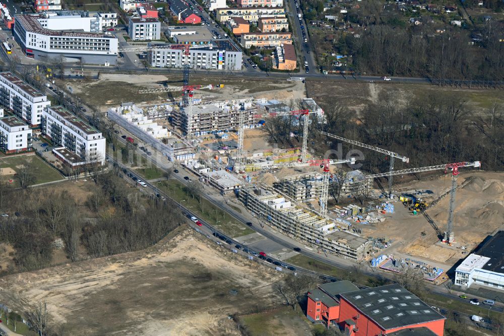 Luftbild Berlin - Baustelle zum Neubau eines Schulgebäudes im Ortsteil Haselhorst in Spandau in Berlin, Deutschland