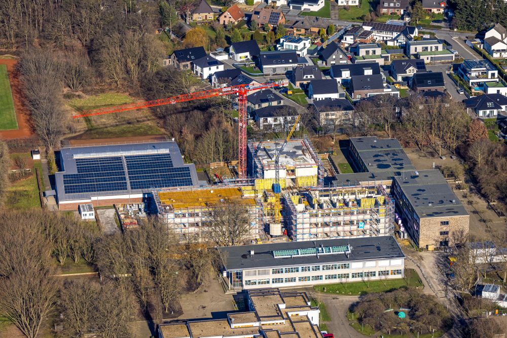 Lünen von oben - Baustelle zum Neubau des Schulgebäudes Realschule Lünen-Altlünen in Lünen im Bundesland Nordrhein-Westfalen, Deutschland