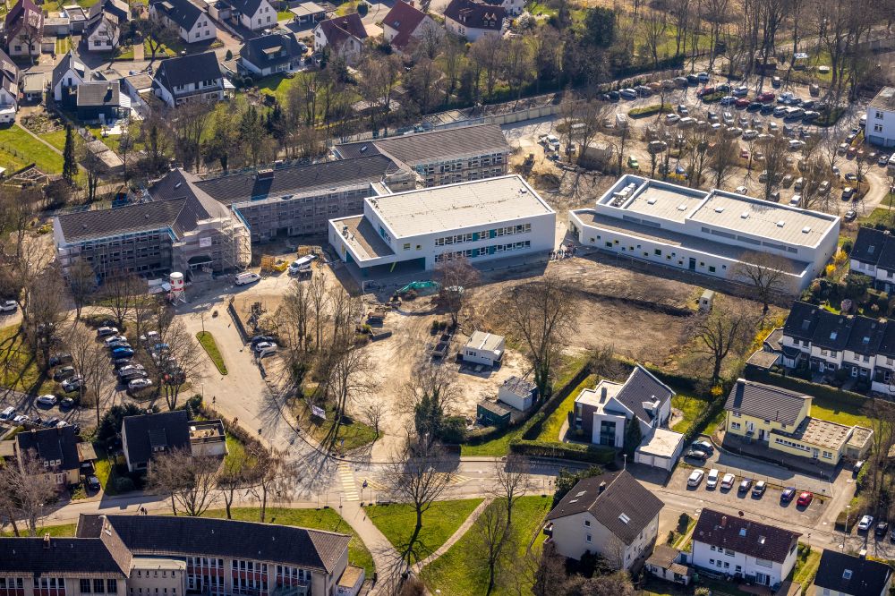 Luftaufnahme Werl - Baustelle zum Neubau des Schulgebäudes an der Walburgisschule in Werl im Bundesland Nordrhein-Westfalen, Deutschland