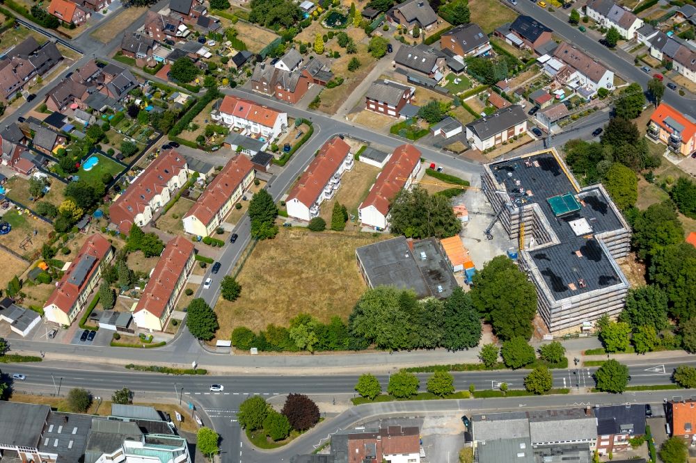 Luftbild Werne - Baustelle zum Neubau des Schulgebäudes der Wiehagenschule in Werne im Bundesland Nordrhein-Westfalen, Deutschland