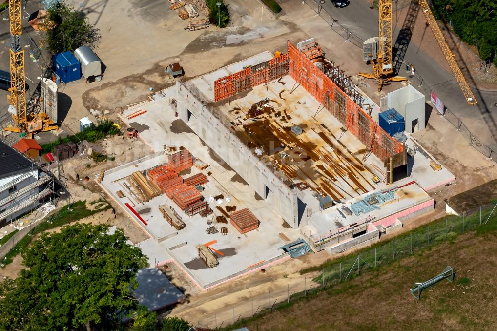 Luftaufnahme Altdorf - Baustelle zum Neubau der Sporthalle in Altdorf im Bundesland Baden-Württemberg, Deutschland
