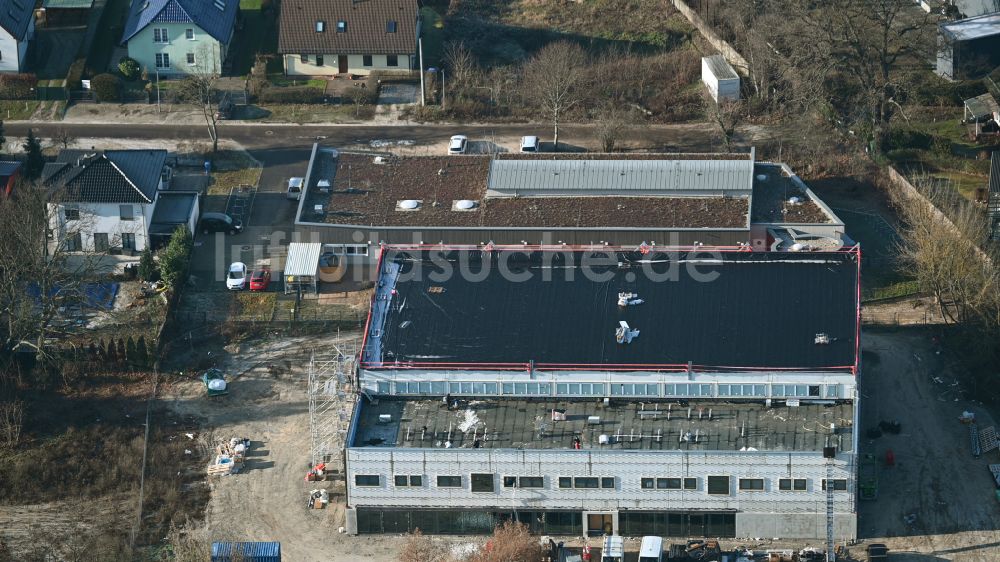 Luftbild Berlin - Baustelle zum Neubau der Sporthalle Typensporthalle (TSH) in Berlin, Deutschland