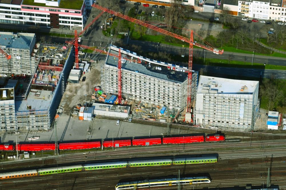Luftaufnahme Mannheim - Baustelle zum Neubau eines Stadtquartiers Kepler-Quartier am Hauptbahnhof in Mannheim im Bundesland Baden-Württemberg, Deutschland
